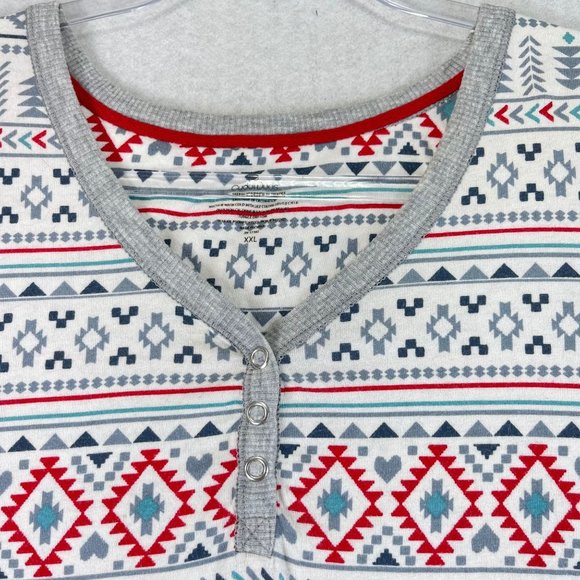 CUDDL DUDS Womens XXL Nordic Fair Isle Hearts Long Sleeve Soft Cozy Top Shirt - Picture 9 of 10